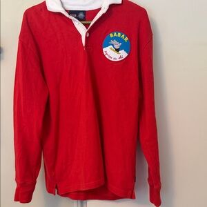 Rowing Blazers Babar Embroidered Patch Red Rugby Polo